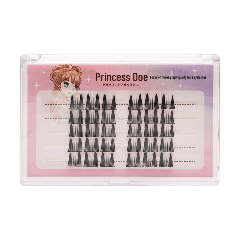 

Накладные ресницы-пучки в стиле лисьего глаза - Плотные, ленивый трехшаговый, L-образные комичные на тонком стебле