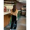 Sanni's One Match All Korea Order High Quality Loose Velvet Pants High Waist Wide Leg Straight Casual Mopping Pants
