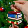 Handmade Stain Book Ornament Acrylic Xmas Book Drop Ornaments Xmas Tree Hanging Pendant  New Year