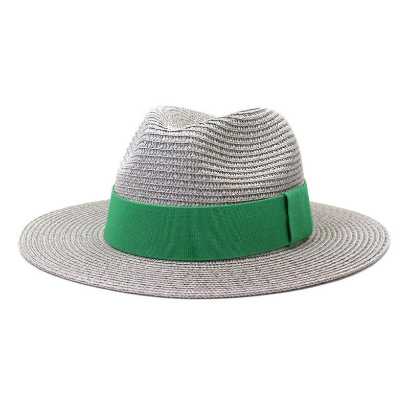Spring and summer outdoor travel seaside sunshade big-brimmed straw hat men and women British style jazz hat CMDJS