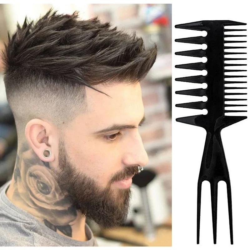 Men Comb Oil Hairdressing Wide Wave Teeth Styling Comb Afro Tail Pick Hair Texture Hairbrush Barbershop Professional Accessories