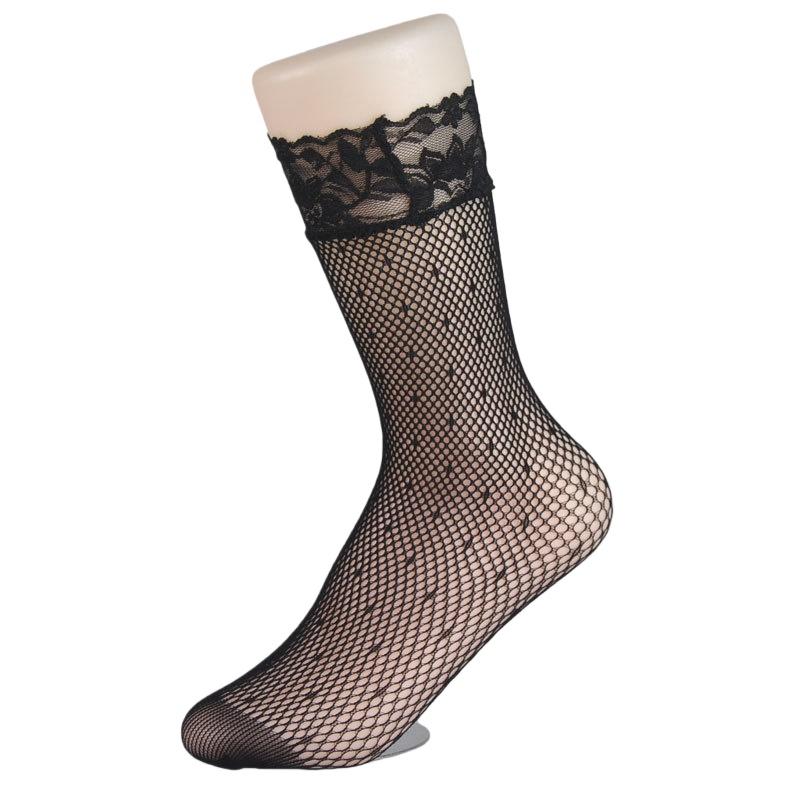 Women Retro Gothic Summer Lace Top Floral Fishnet Ankle Socks Lady Black Nylon Short Lace Stockings 23 Models Shoe Size 5-10