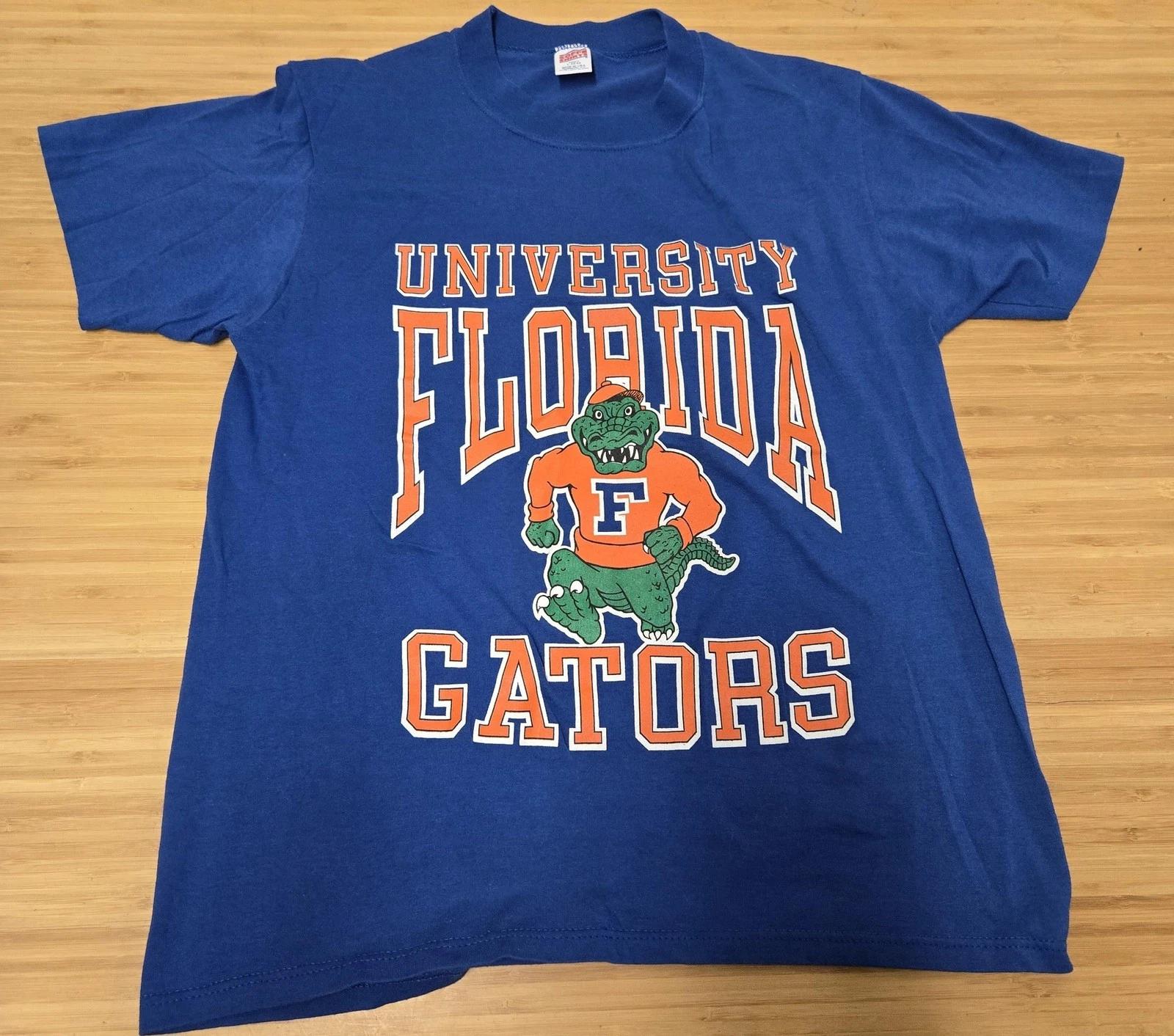Vintage Florida Gators Shirt Mens Large Blue NCAA College Mascot Graphic 90s USA S
