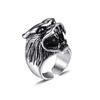 Chao Fashion Men's Wolf Head Casting Ring, Powerful Men's Trendy Retro Ring