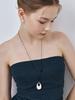 Hei [Sv925] Bottle Cap Pendant String Necklace (Black/White)