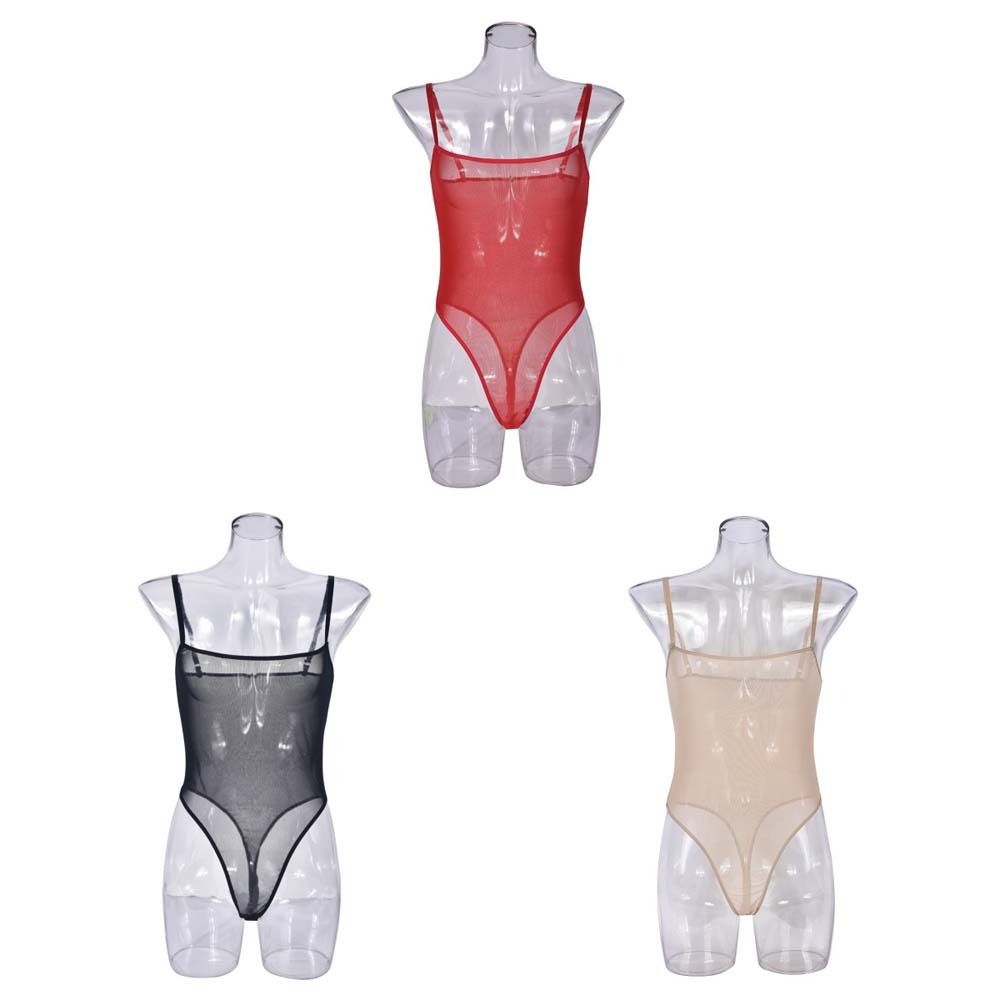 Spicy Girl Style Mesh Bodysuit Transparent Women Lingerie Fashion Mesh Sheer Jumpsuit  Gifts