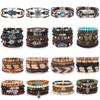 Bohemian Multi-layer Coconut Shell & Beaded Butterfly Leather Bracelet Set for Men