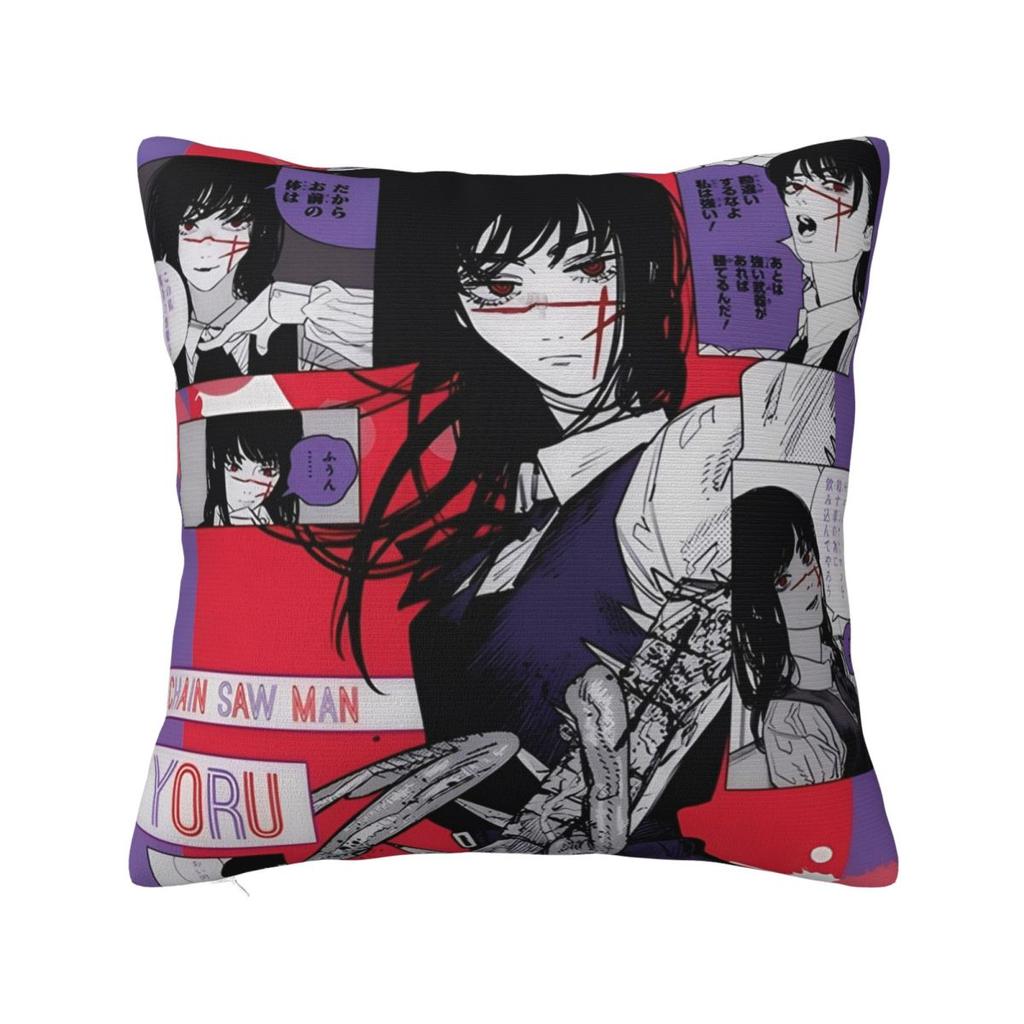 Anime Chainsaw Man Pillow Case Cushion Covers Customized Polyester Decor Pillowcover for Seat 45x45cm