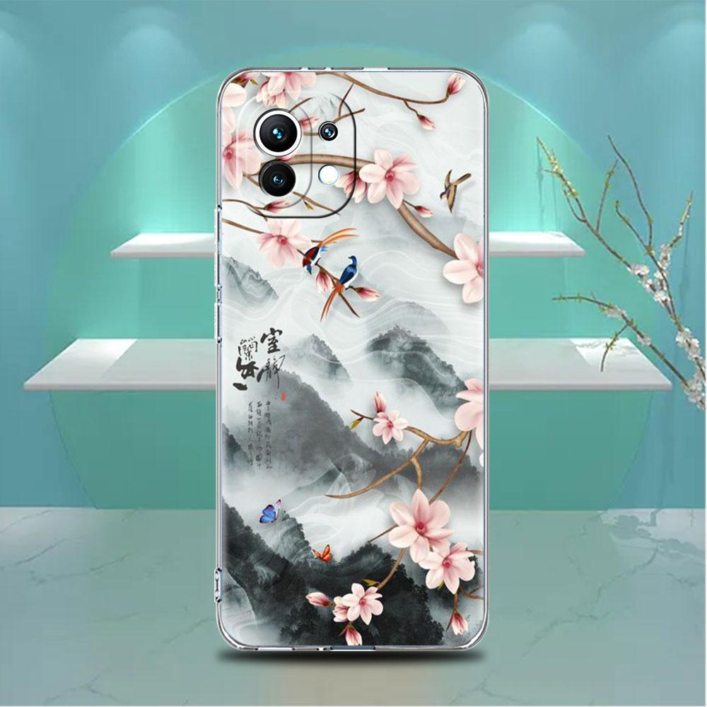 Clear Case For Xiaomi Mi Poco X3 NFC M3 Pro F3 F1 11 Lite 12 Note 10 11T 9T Transparent Phone Cover Mountain Painting