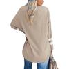 2022 Women's Loose Color Block T-Shirt with Drop Shoulder Sleeves and Round Neck