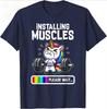 Summer Unisexs Fun Unicorn Weightlifting Letter Printed Round Neck Short Sleeved Gym Fitness 100 Pure Cotton Breathable Tshirt