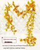 Artificial Red Maple Leaves Pothos Vine: Wall or Ceiling Hanging, Climbing Decorative Greenery