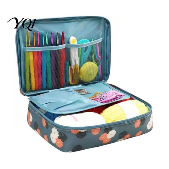 Handgefertigte Bastelbedarf für Erwachsene 59 Stück/Set Häkelnadeln Werkzeugset, Ergonomische Haken Garn Zubehör Set Kit mit Aufbewahrungstasche, Komplettes Werkzeug für Anfänger,