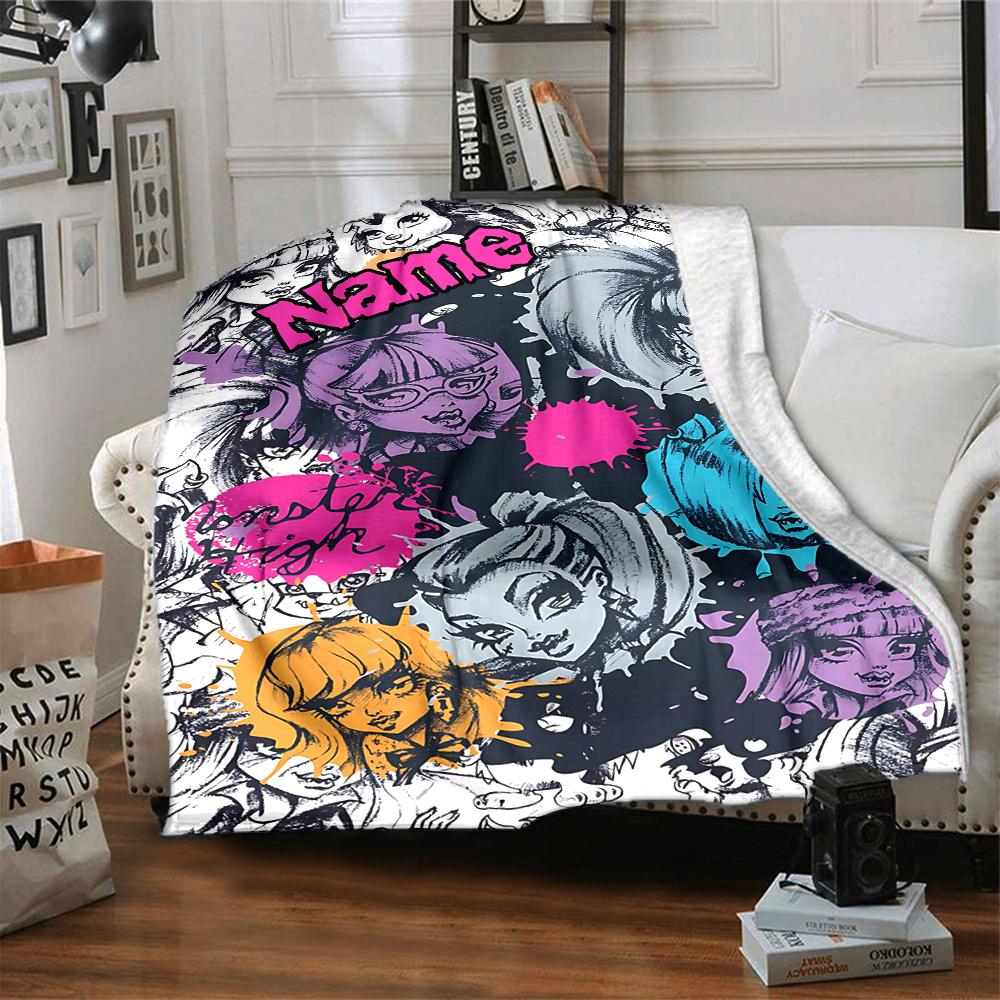 Custom Name Bold Beautiful Character Design Party Blanket For Couch Bed Plush Cozy Fuzzy Blanket Super Soft Warm Blankets For Fall And Winter 091636