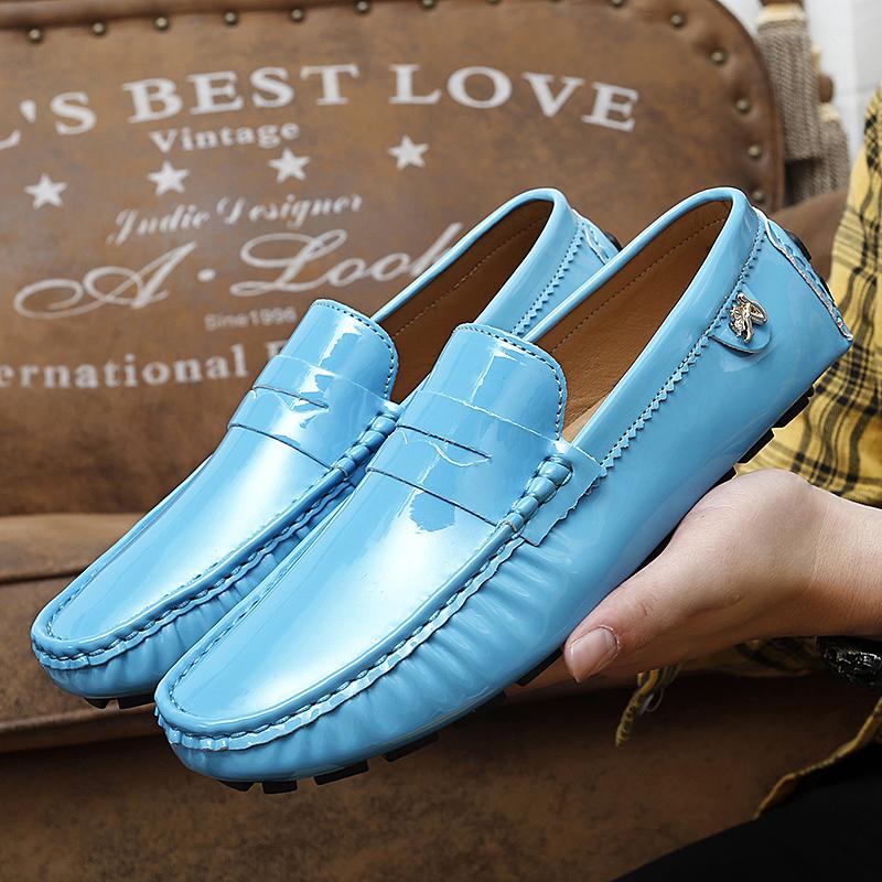 Fashion New Stylish Mens PU Leather Loafers Non Slip Walking Flats Breathable Outdoor Slip On Casual Shoes Male Office Driving Moccasins