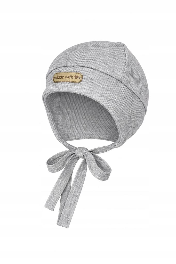 Baby Pilot Hat 38-40 Tied Covers the Ears Spring Autumn Gray