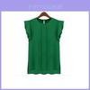 Elegant Womens Sleeveless Chiffon Tops With Timeless Design In Blue Green Red