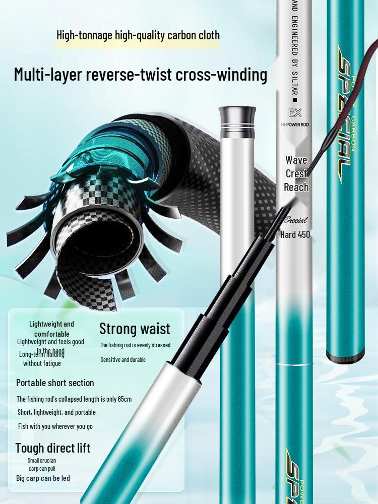 Ultralight Ultra-hard Wild Fishing Rod - 28 & 19 Action, Black Pit Big Fish, Lightweight Platform Carp Fishing Tackle