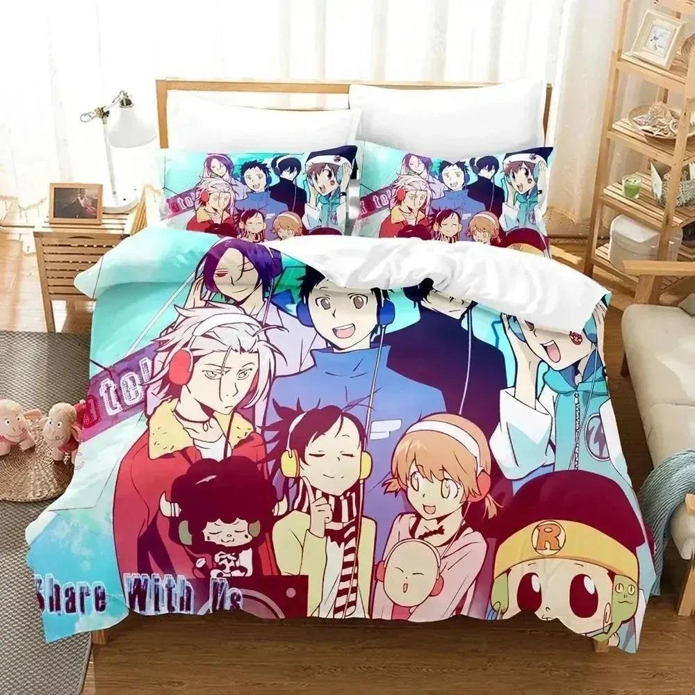 

Anime HITMAN REBORN Beding Set 3D Printed Suitable for Bedrom Soft with Soft Fabric Duvet Cover Set With Pilowcases Children Kids Home Textile 100*200cm Single