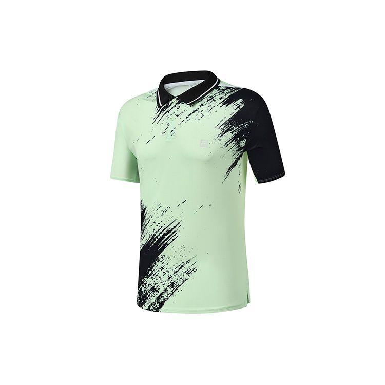 FILA Athletics Color Block Logo Quick-Dry Knitted Short Sleeve Polo Shirt Men tops A11M223112F-ZB XL