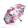 -Themed Folding Umbrella Featuring a Floral Skull Design, Perfect As a Portable Gift for Christmas, Halloween, And Other Festi