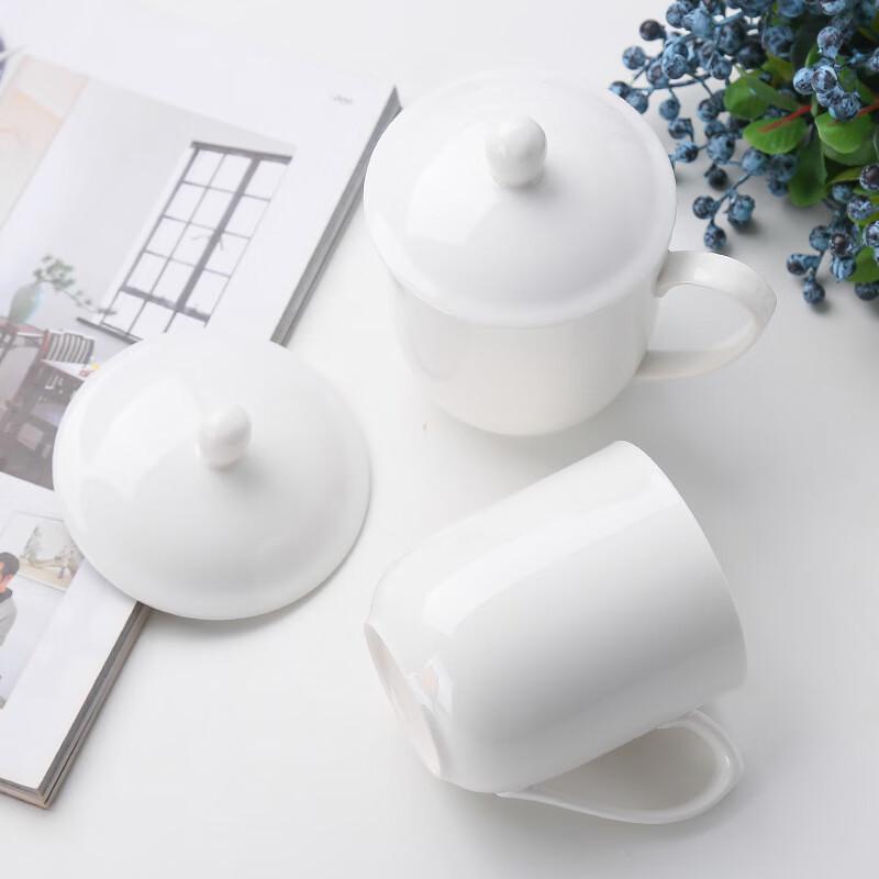 White Ceramic Tea Water Cup with Lid