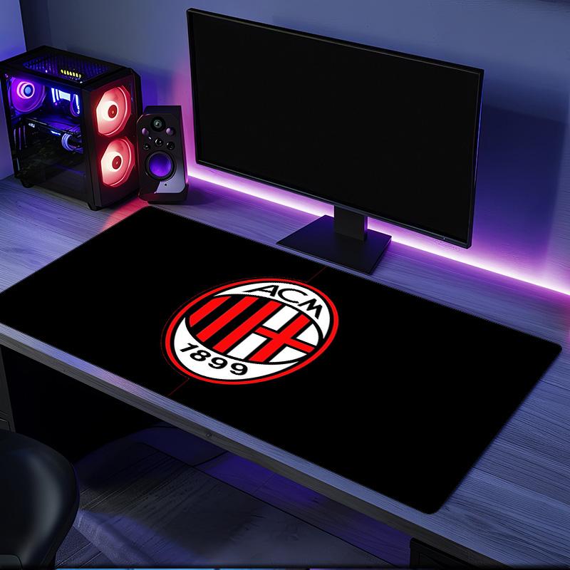 Tappetino per mouse con logo AC Milan, base in gomma, tappetino da scrivania per esports, tappetino per mouse per giocatori e uso in ufficio, scrivania da gaming, tappetino facile da pulire