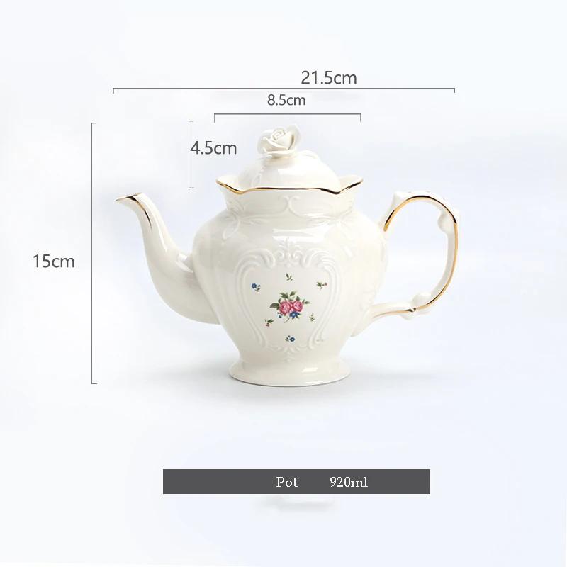 English Teapot Set European Vintage Flower Tea Cup Court Style Ceramics Coffee Cup Saucer Pot Home Exquisite Drinking Utensils