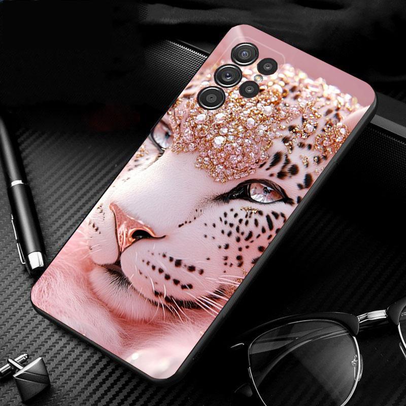 

Phone Case For Samsung Galaxy S25 S24 S23 S22 S21 Ultra S24 S23 S22 S21 S25 Plus S24 S25 FE Pink leopard Animal Print S25 FE