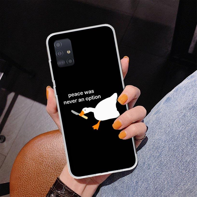 Cartoon Cute Goose Game Phone Case For Samsung Galaxy A52 A32 A22 A12 A51 A31 A50S A30S A20S A10S Note 20 Ultra 10 Plus S10 A72