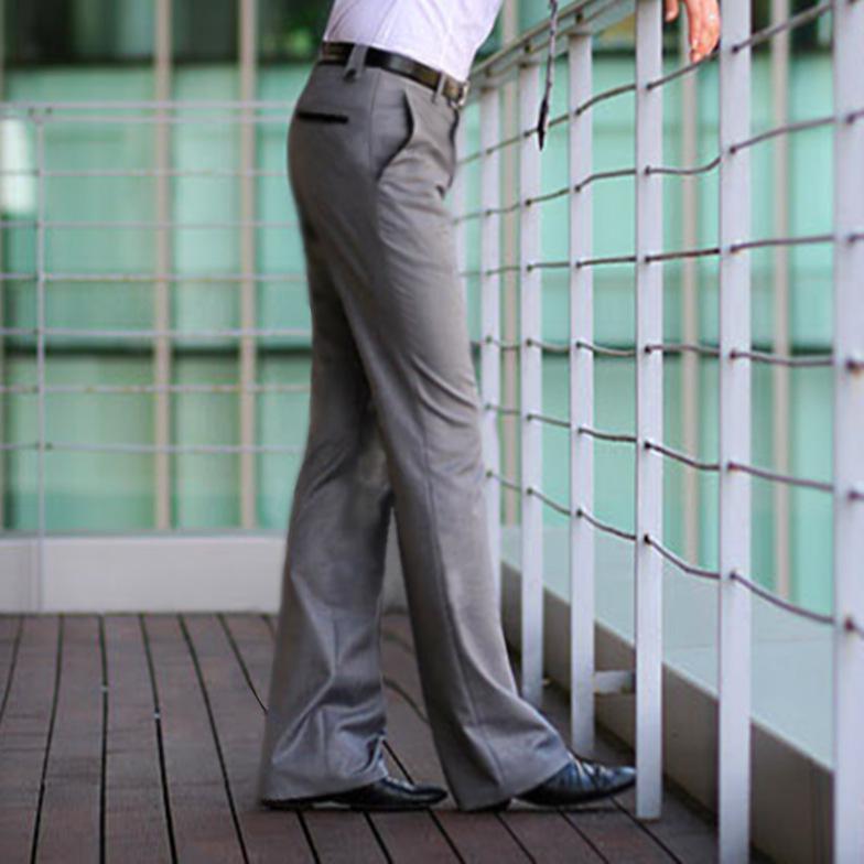 Men's British Fashion Flare Pants - Casual, Business, Iron-Free, Straight Wide-Leg, Korean Style Trousers.