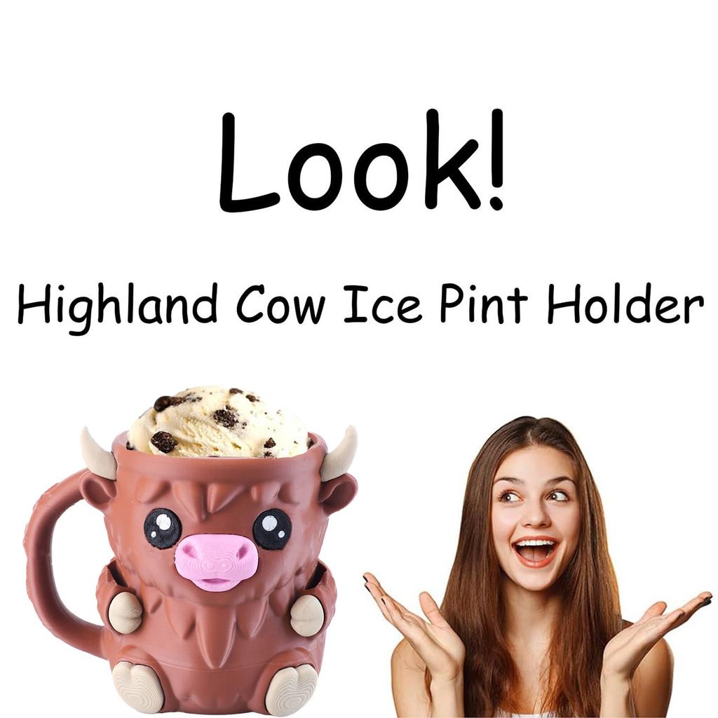 Milk Cow Ice Cream Cup Holder