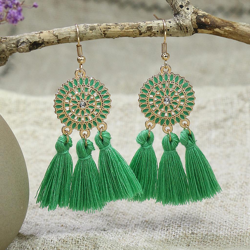 Bohemian Gold Color Earrings Set Women Girls Tassel Drop Earrings Brincos Party Jewelr Versatile Gift