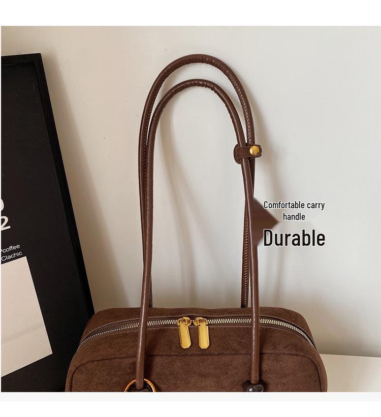 Women's Premium Suede Boston Bag - Large Capacity Crossbody