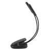 LED Desk Lamp Double Headed USB Rechargeable Clip Table Lamp for Dormitory Reading Piano Music Score Black