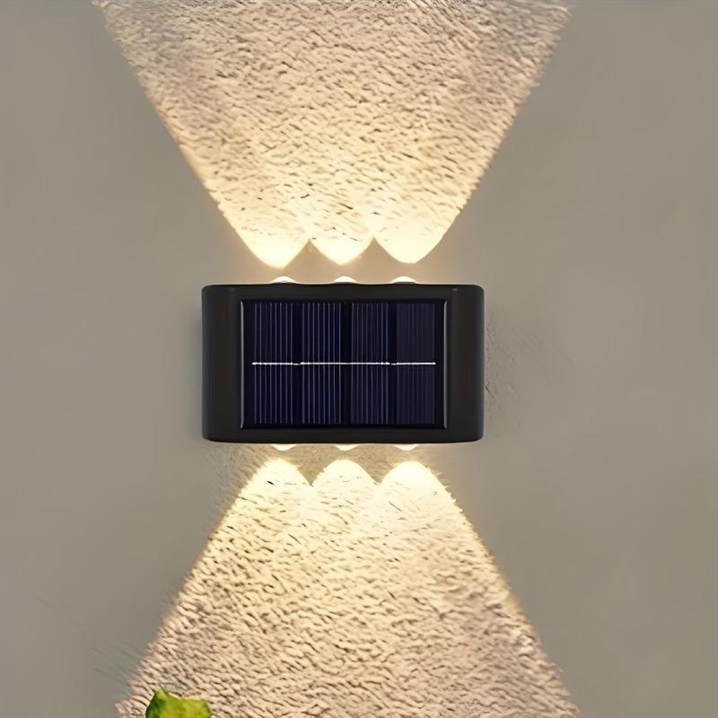 Solar Up Down Double Headed High Brightness Wall Light Outdoor Waterproof Garden Fence Door Sign Decorative Wall Washer Lighting