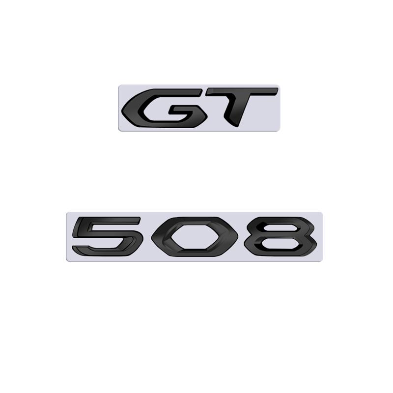 UNYG8 For Peugeot 508 GT Car 3D Metal Letters Logo Badge Decals Sticker Car Auto Rear Trunk Alphabet Emblem Styling Stickers