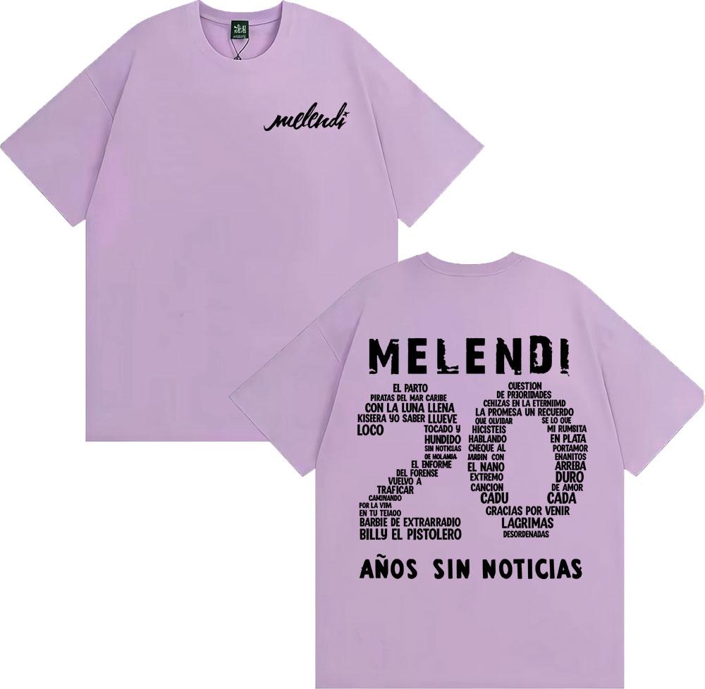 Rapper Melendi 20 Anos Sin Noticias Merch Tee Shirt Unisex Women Fashion Retro Short Sleeve T Shirt Cotton Casual Oversized Tshirt
