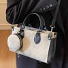 Contrasting color handbag women's 2025 autumn new texture foreign style tote bag French commuter high value messenger bag