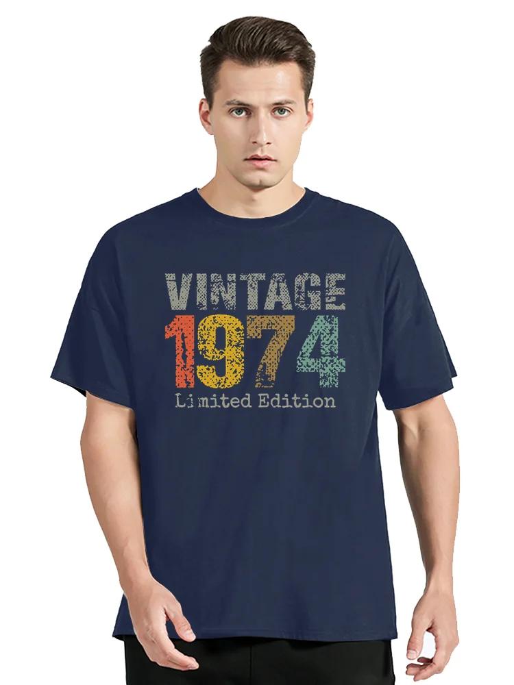 Men T-Shirt Old Gifts Vintage 1974 Limited Edition Birthday Funny tshirt Cotton Tees Short Sleeve T Shirt Clothing Oversized