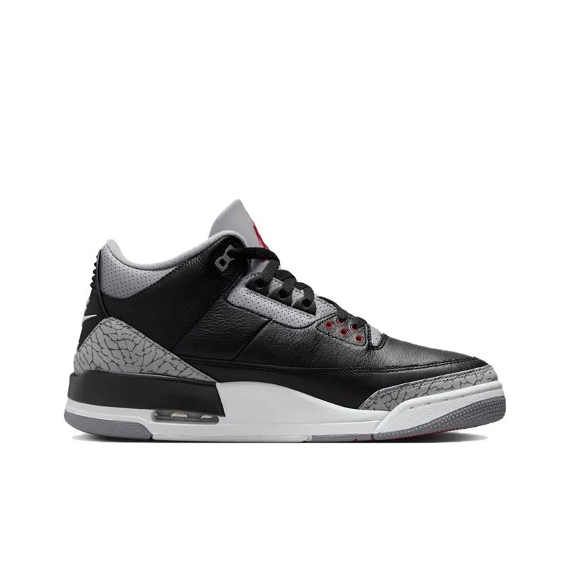 Air Jordan 3 Retro OG Black Cement 2024 Unisex Sneakers Fire-Red Cement-Grey Sail DN3707-010