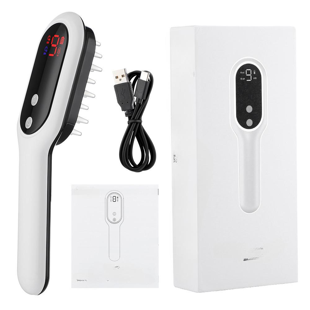 

Электрическая массажная расческа с 3 передачами, меридианный массажер для головы, против выпадения волос, красный, голубой, магнитная терапия, вибрационный массаж, устройство для ухода за волосами