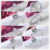 S925 Silver Simple T-Style Classic Six-Prong D Color Moissanite Ring with One or Two Carat Options