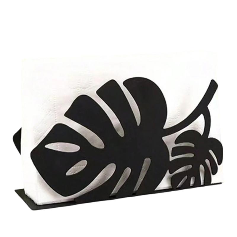 Strong Iron Tabletops Tissue Holder with Not Slip Base Modern Metal Napkin Stand for Restaurant Hotel & Homes Kitchen Use