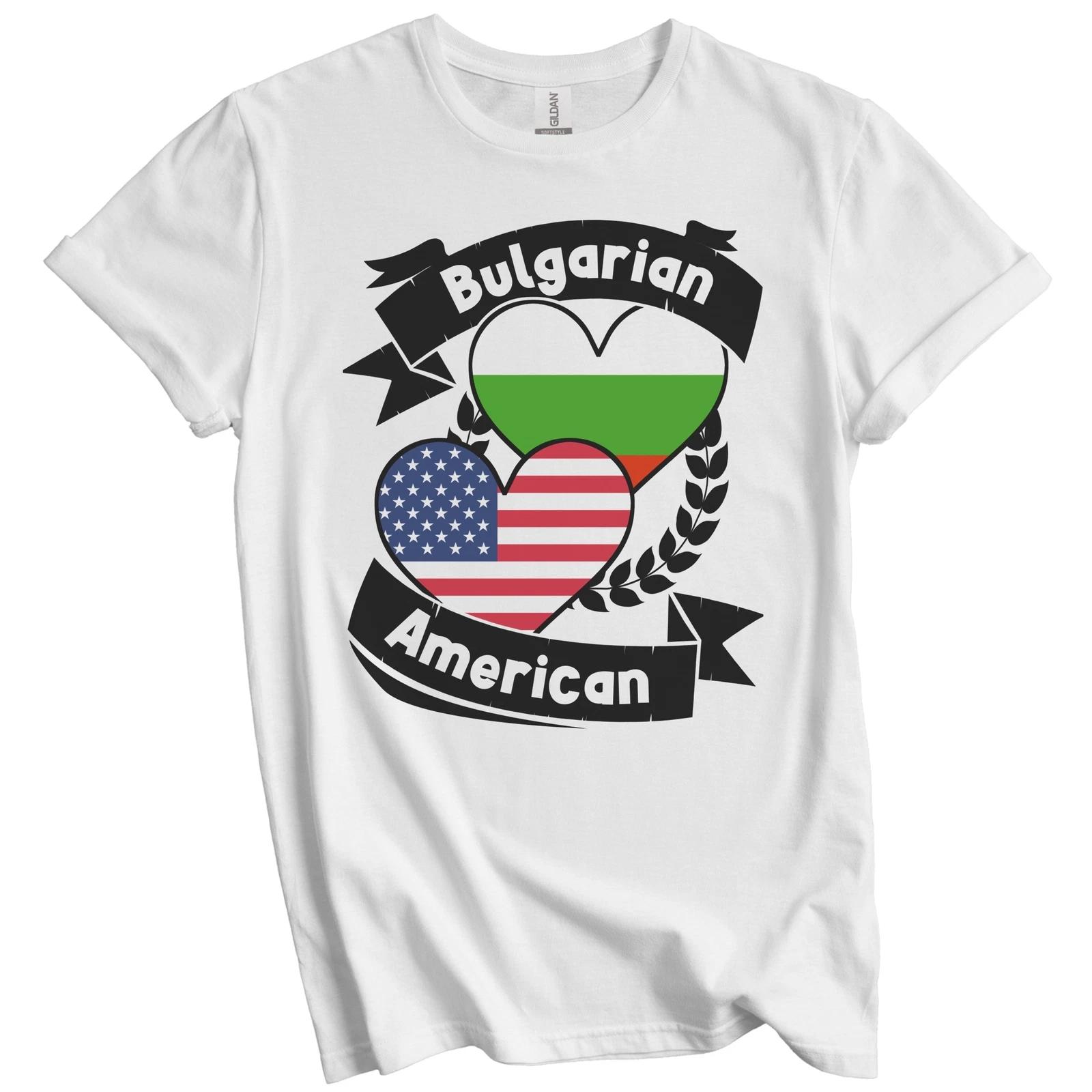 Bulgarian American Hearts USA Flag Bulgaria Flag T-Shirt XL