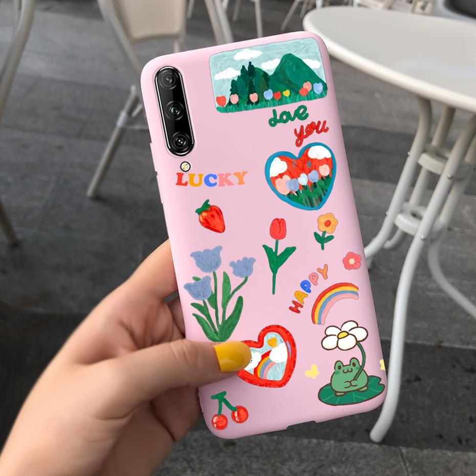 For Huawei Y9s Case Lovey Pattern Macaroon Silicone Soft TPU Back Cover For Huawei Y9S Y 9s SKT-L21 STK-LX3 STK-L22 Phone Cases
