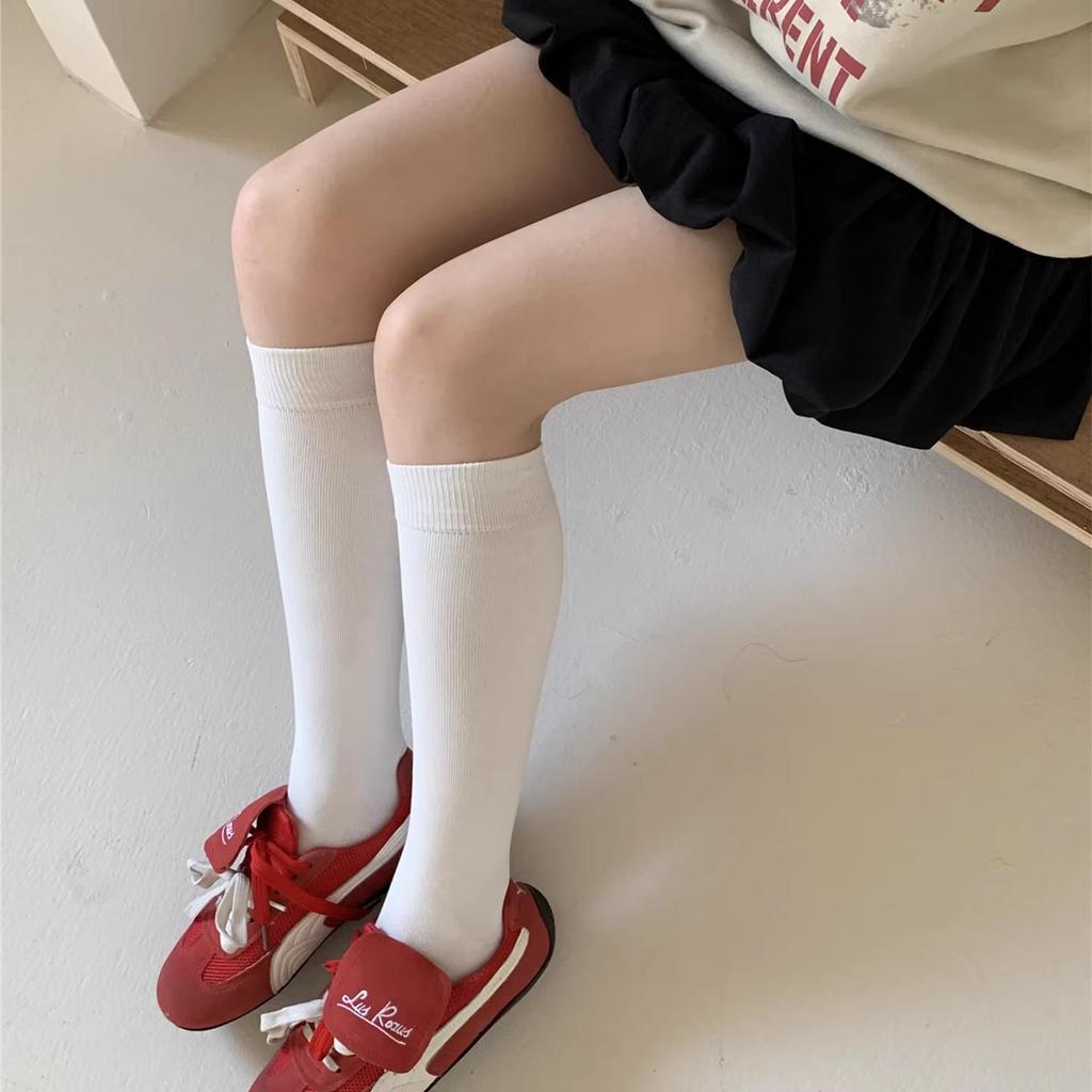 Versatile Women's Slimming Maillard Knee-High Socks - Solid Autumn/Winter Colors