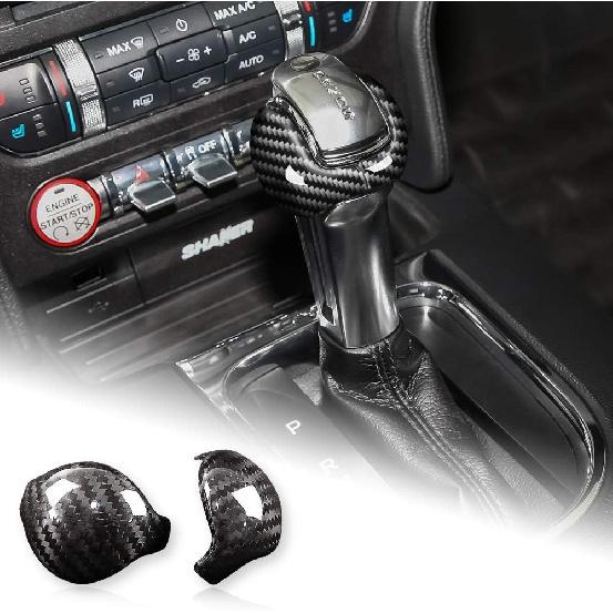 AIRSPEED per Ford Mustang Copri Pomello Cambio in Fibra di Carbonio Adesivo Accessori Interni per Ford Mustang 2015 2016 2017 2018 2019 2020 2021 2022 2023