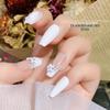 100pcs 3D Japanese-Style Five-Petal White Flower Resin Nail Decorations
