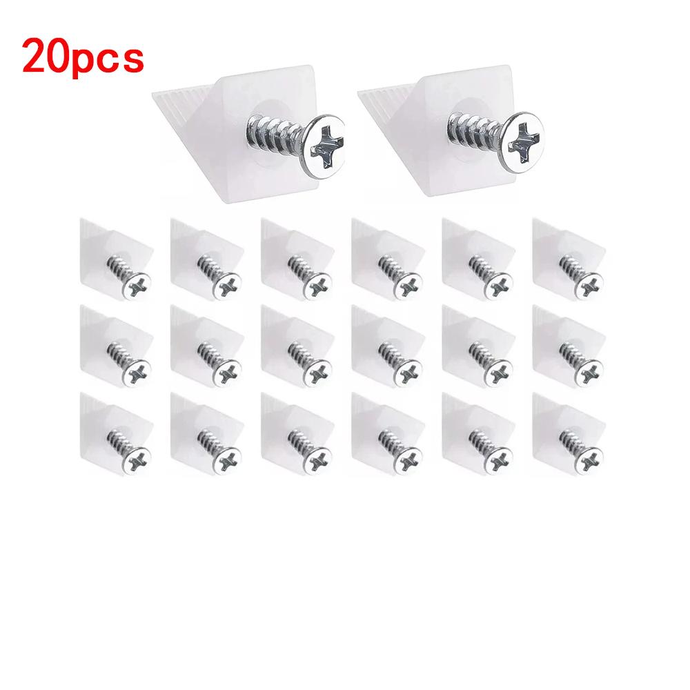 

20/40/60/80/100pcs Drawer Wedges With Screws For Bottom Support Plastic Repair Cabinets Bookshelves Angle Code Bracket Fastener